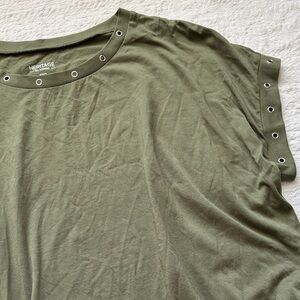 Torrid Olive Green Grommet-Trim Women's Top